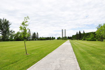 the 120-foot concrete Peace Tower in the distance
